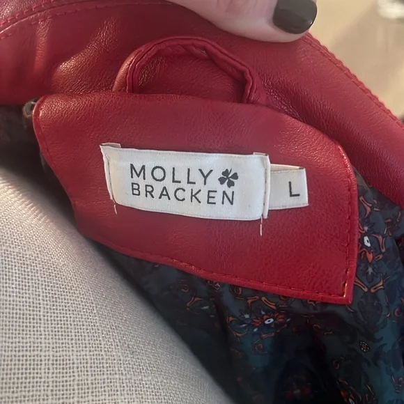 Molly Bracken red faux leather jacket - Picture 6 of 6